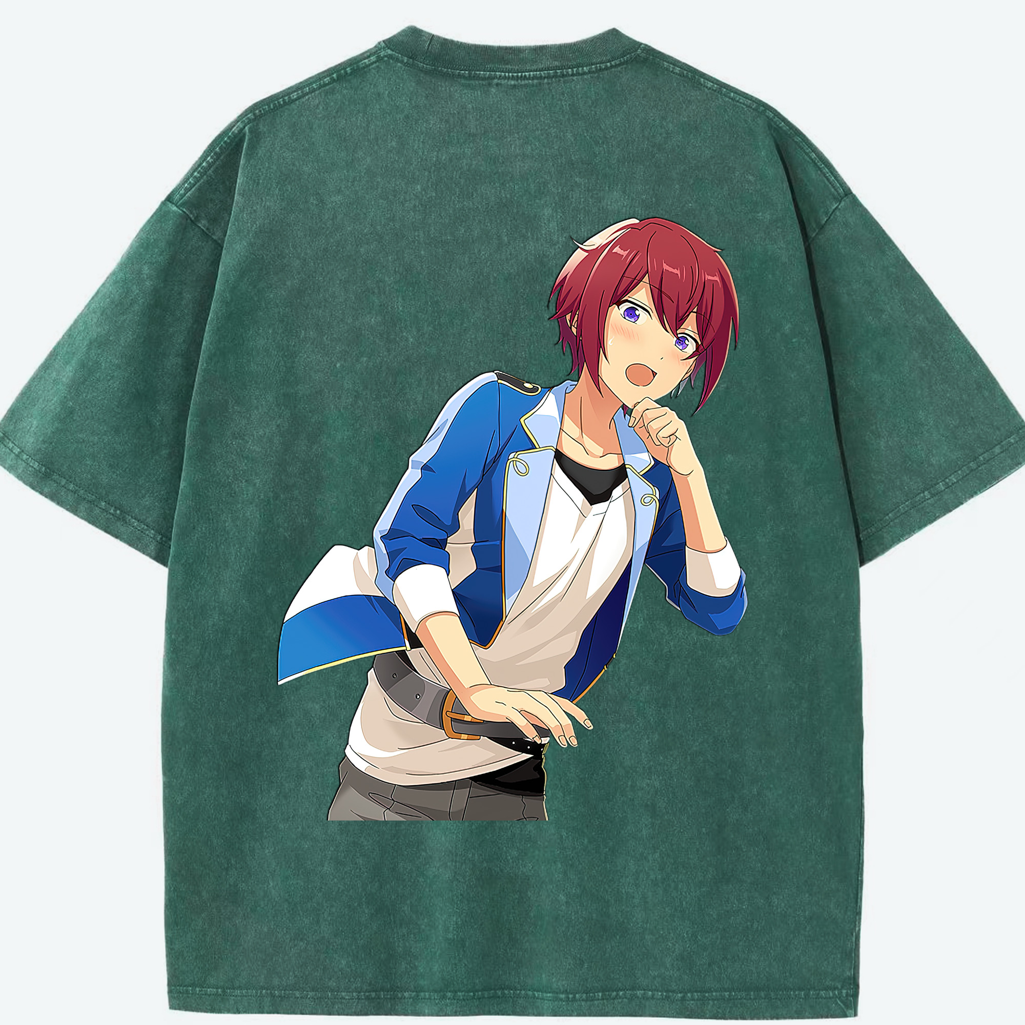 （画像用） あんさんぶるスターズ! Ensemble Stars 綿100% ヴィンテージ風 半袖Tシャツ（背面プリント）
